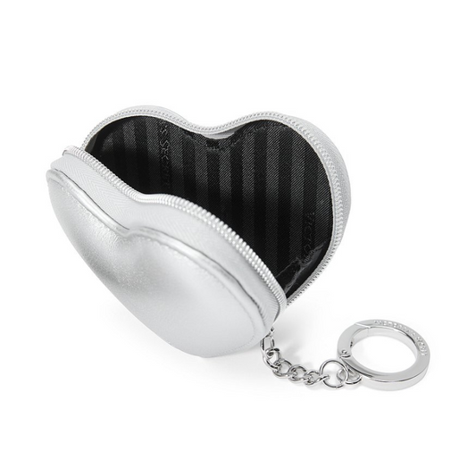 Llavero monedero con forma de corazón "Silver metallic"