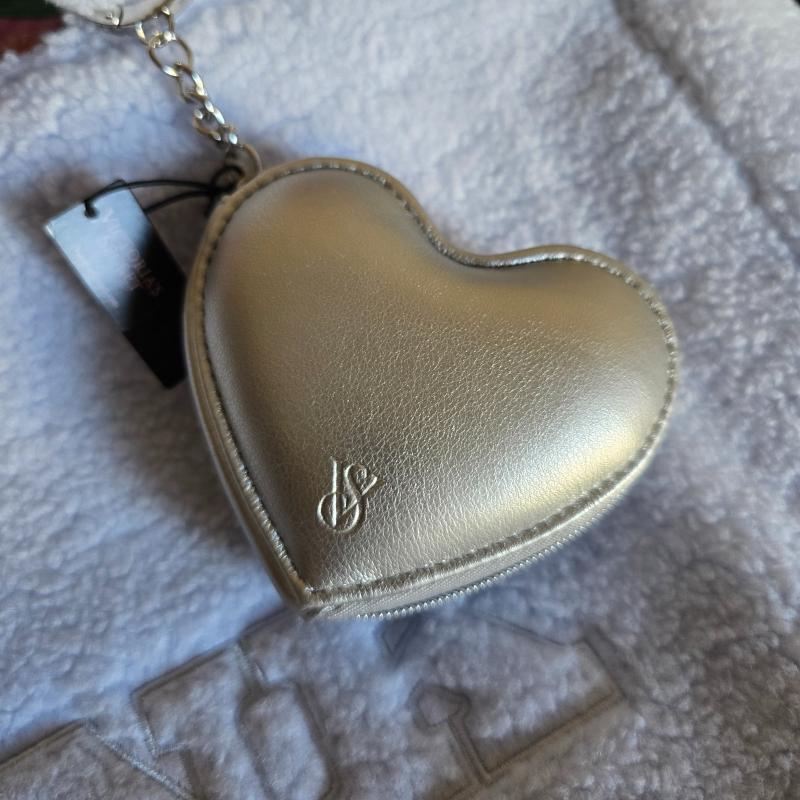 Llavero monedero con forma de corazón "Silver metallic"
