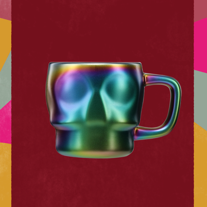 Skeleton mug oil slick x Starbucks