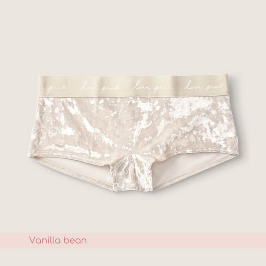 Boyshort de terciopelo con logo en la cintura