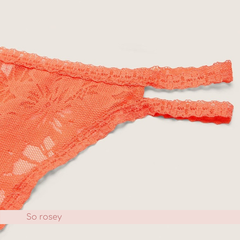 Tanga strappy de encaje