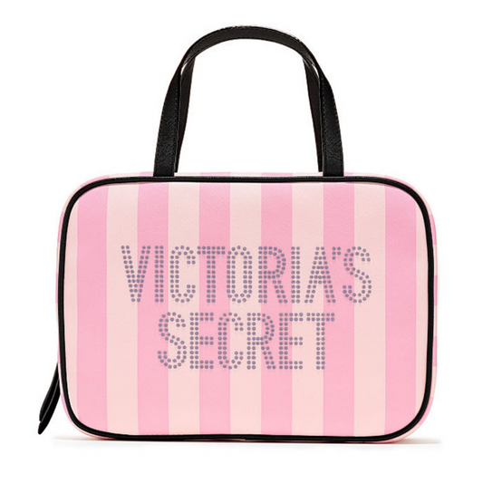 Estuche de viaje de jetsetter con rayas distintivas