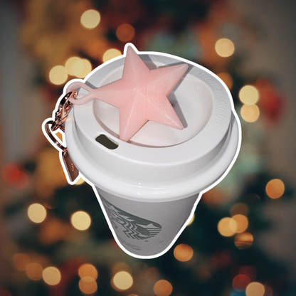 Set Vaso Reusable Rose Gold + Pink Star Rose Gold Keychain x Starbucks