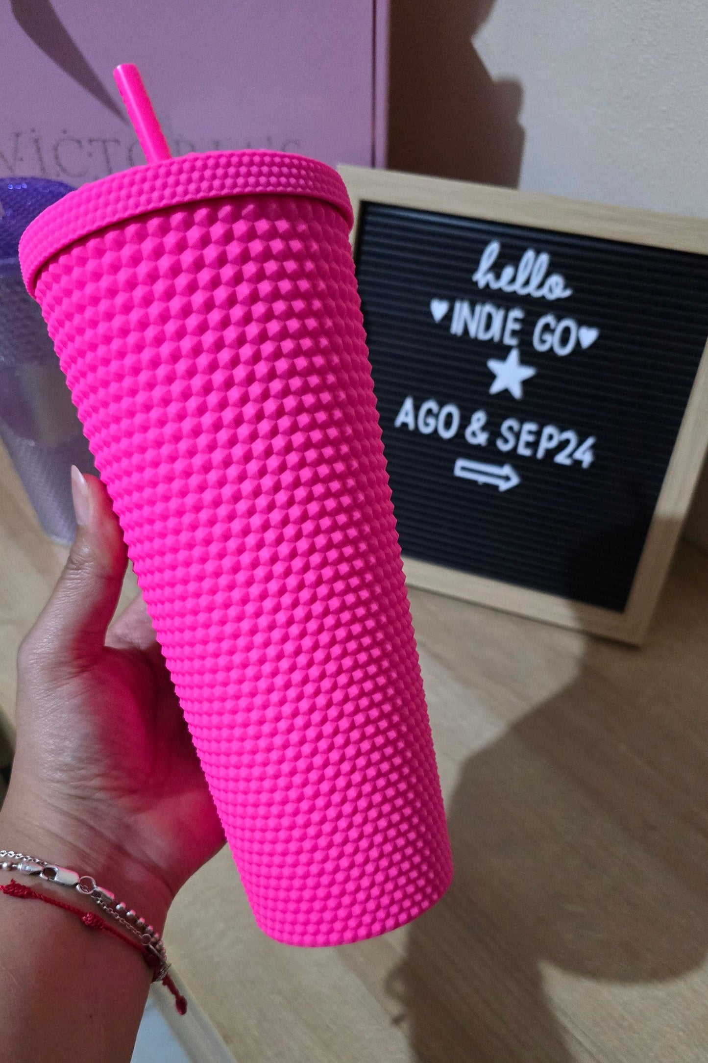 Dopamine Pink Matte Studded | Starbucks