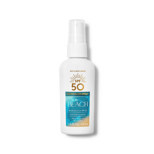 Travel size mini body mist At The Beach SPF