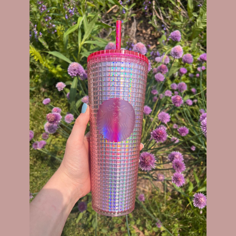 Pink Iridescent Grid x Starbucks