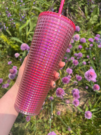 Pink Iridescent Grid x Starbucks