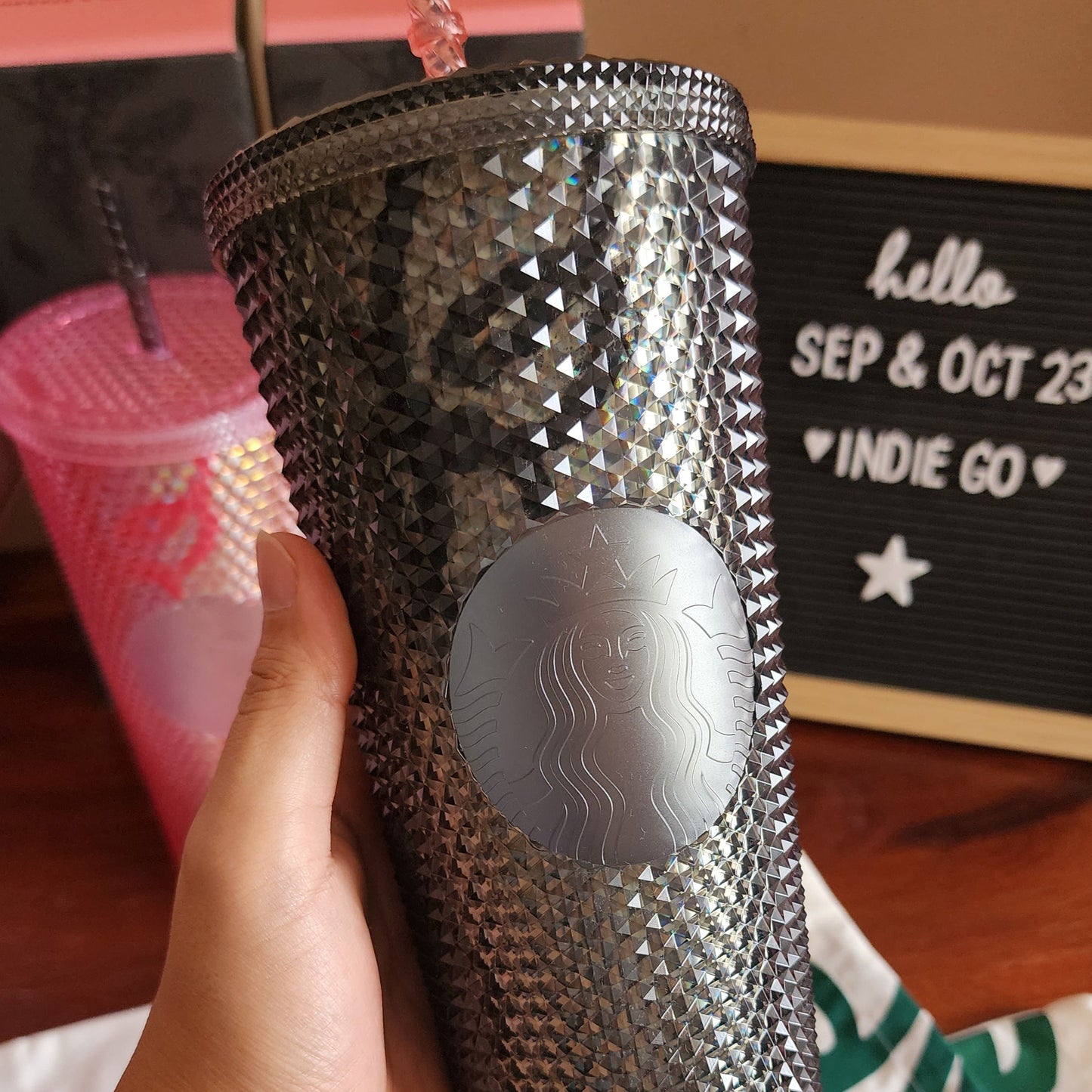 Black Bling Studded Blackpink x Starbucks