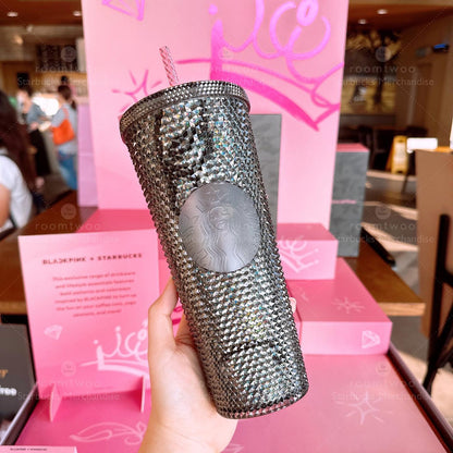 Black Bling Studded Blackpink x Starbucks