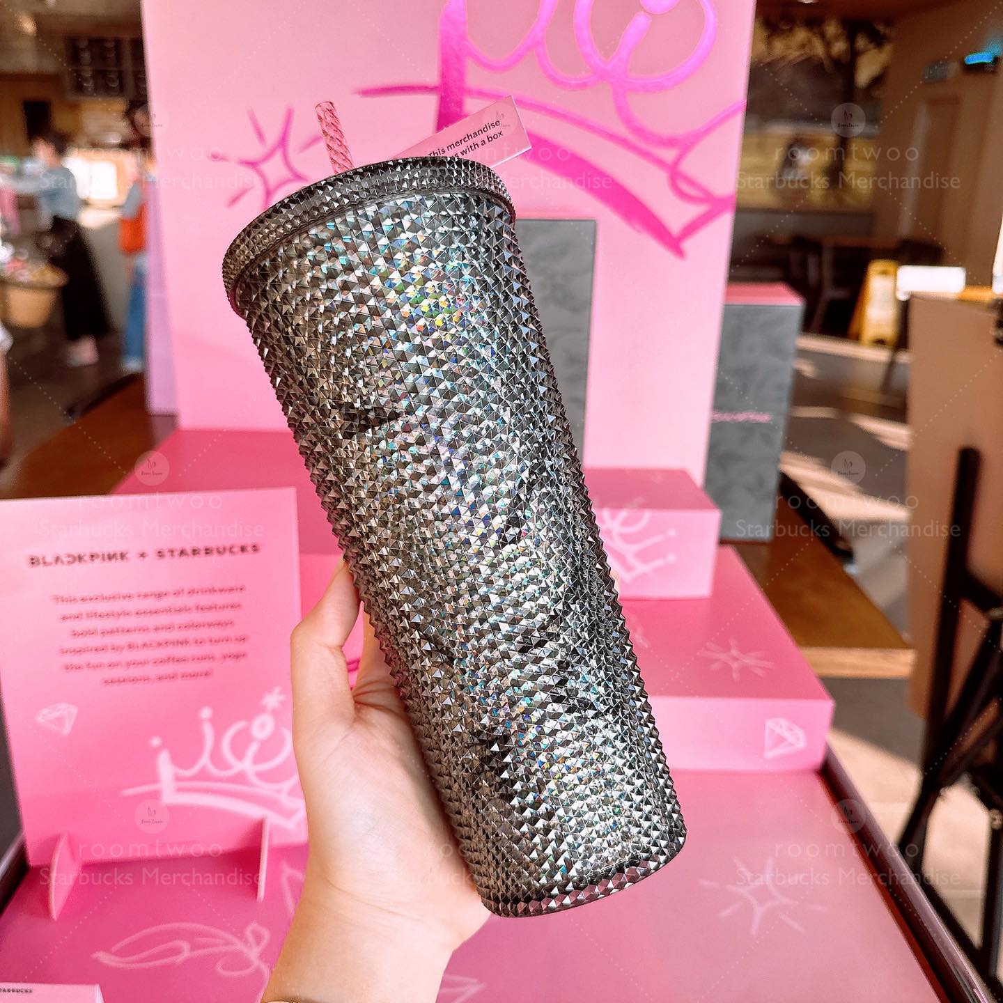 Black Bling Studded Blackpink x Starbucks