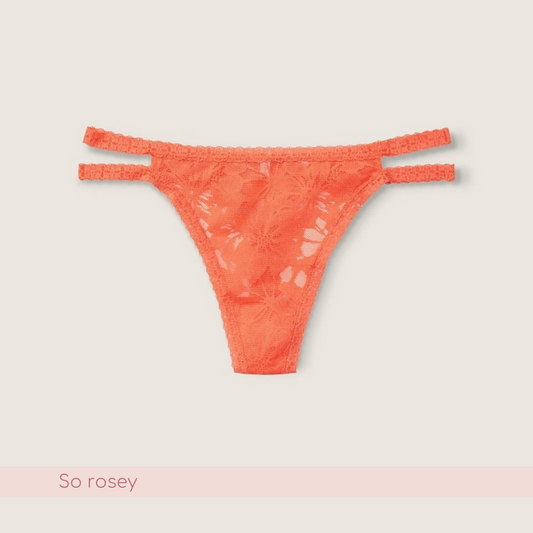 Tanga strappy de encaje