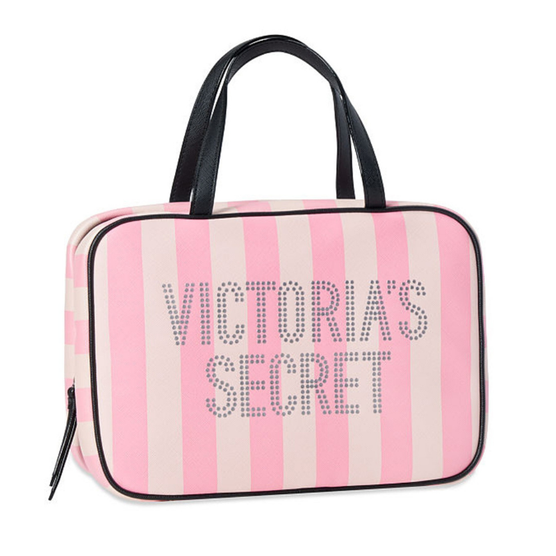 Estuche de viaje de jetsetter con rayas distintivas