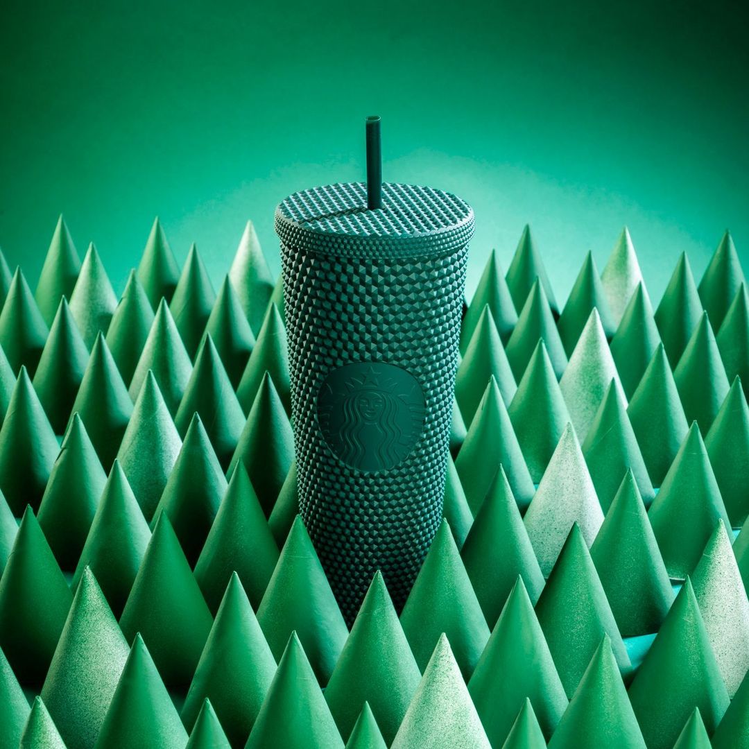 Soft Touch Green Matte Studded Tumbler x Starbucks