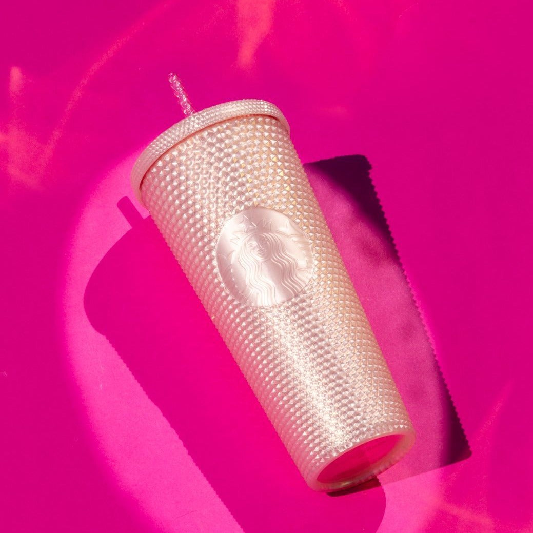 Pink Pearl Glossy "Ajolotito" Studded Tumbler x Starbucks